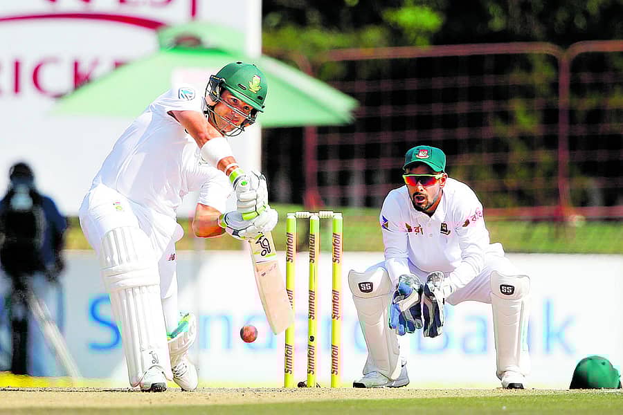 ಡೀನ್ ಎಲ್ಗರ್ ಬ್ಯಾಟಿಂಗ್ ವೈಖರಿ –ಎಎಫ್‌ಪಿ ಚಿತ್ರ