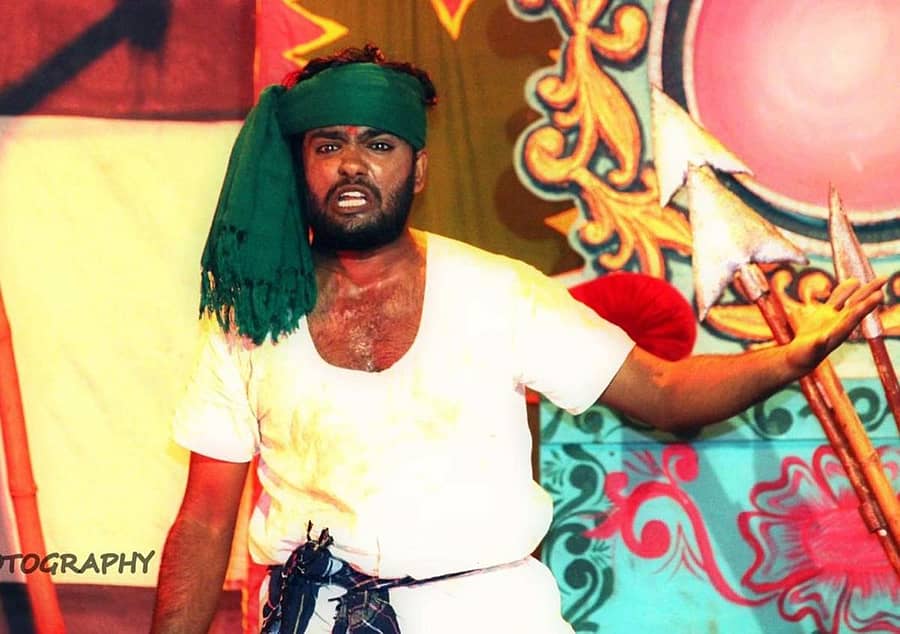 ‘ರೈತರ ಒಡಲಳಲು’ ನಾಟಕದ ರೈತನ ಪಾತ್ರದಲ್ಲಿ ಗಂಗಾಧರ