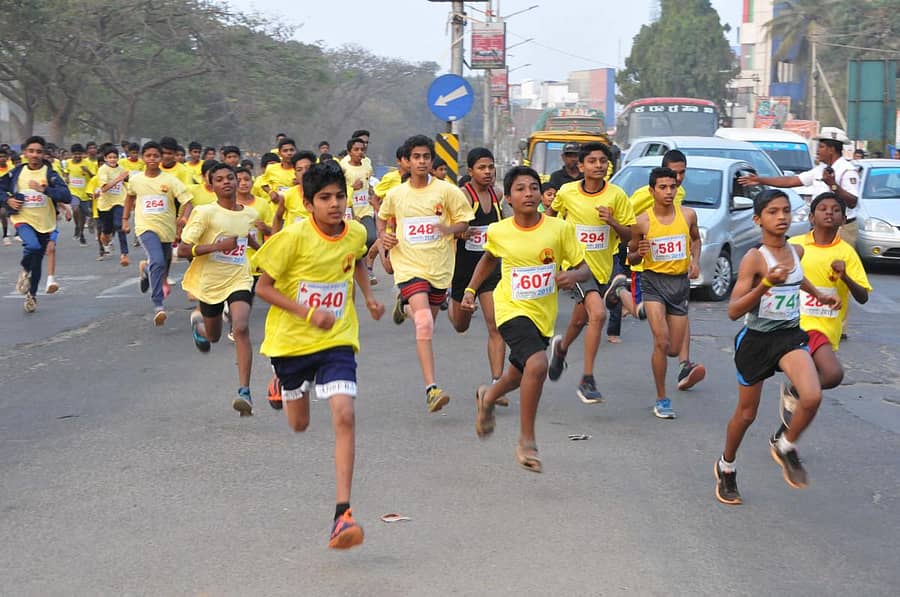 ಮ್ಯಾರಥಾನ್ನಲ್ಲಿ ಭಾಗವಹಿಸಿದ್ದ ಮಕ್ಕಳು