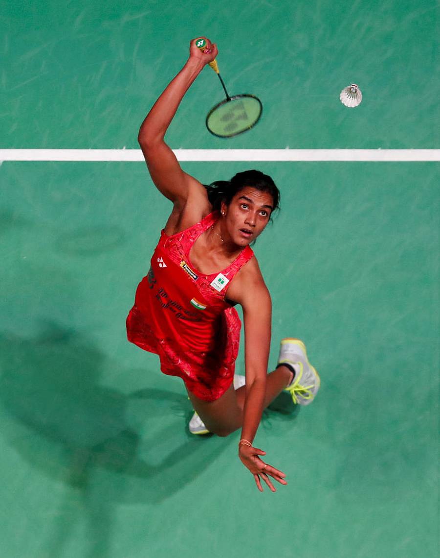 ಸಂಗ್‌ ಜಿ ಹ್ಯೂನ್‌ ಎದುರಿನ ಪಂದ್ಯದಲ್ಲಿ ಪಿ.ವಿ.ಸಿಂಧು ಸ್ಮ್ಯಾಷ್‌ಗೆ ಸಜ್ಜಾದ ಕ್ಷಣ –ರಾಯಿಟರ್ಸ್ ಚಿತ್ರ