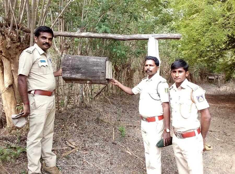 ಮಂಚಿಕೇರಿ ವಲಯದಲ್ಲಿ ಅಳವಡಿಸಿರುವ ಜೇನು ಬೇಲಿ