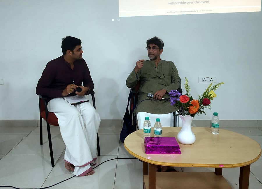 ಮಣಿಪಾಲದ ಮಾಹೆ ವಿವಿ ತತ್ತ್ವಶಾಸ್ತ್ರ ವಿಭಾಗದಲ್ಲಿ ಸೋಮವಾರ ಹಮ್ಮಿಕೊಂಡಿದ್ದ ‘ಮಹಾಭಾರತ ಮತ್ತು ಅದರ ತತ್ವ ಶಾಸ್ತ್ರೀಯ ದೃಷ್ಟಿ’ ವಿಷಯ ಕುರಿತು  ಹಿರಿಯ ಚಿಂತಕ ಲಕ್ಷ್ಮೀಶ ತೋಳ್ಪಾಡಿ ಮಾತನಾಡಿದರು.