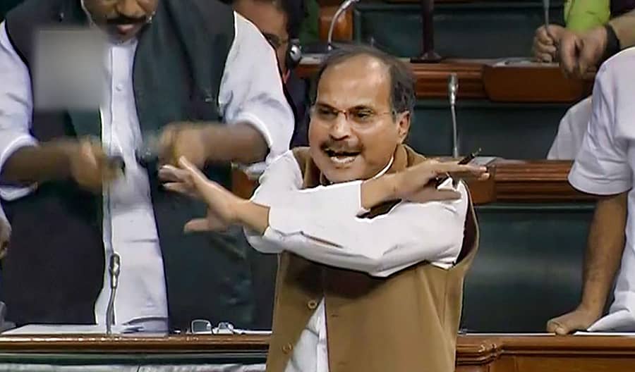 ಕಾಂಗ್ರೆಸ್ ನಾಯಕ ಅಧಿರ್ ರಂಜನ್ ಚೌಧರಿ ಅವರು ಲೋಕಸಭೆಯಲ್ಲಿ ಮಂಗಳವಾರ ಮಾತನಾಡಿದರು