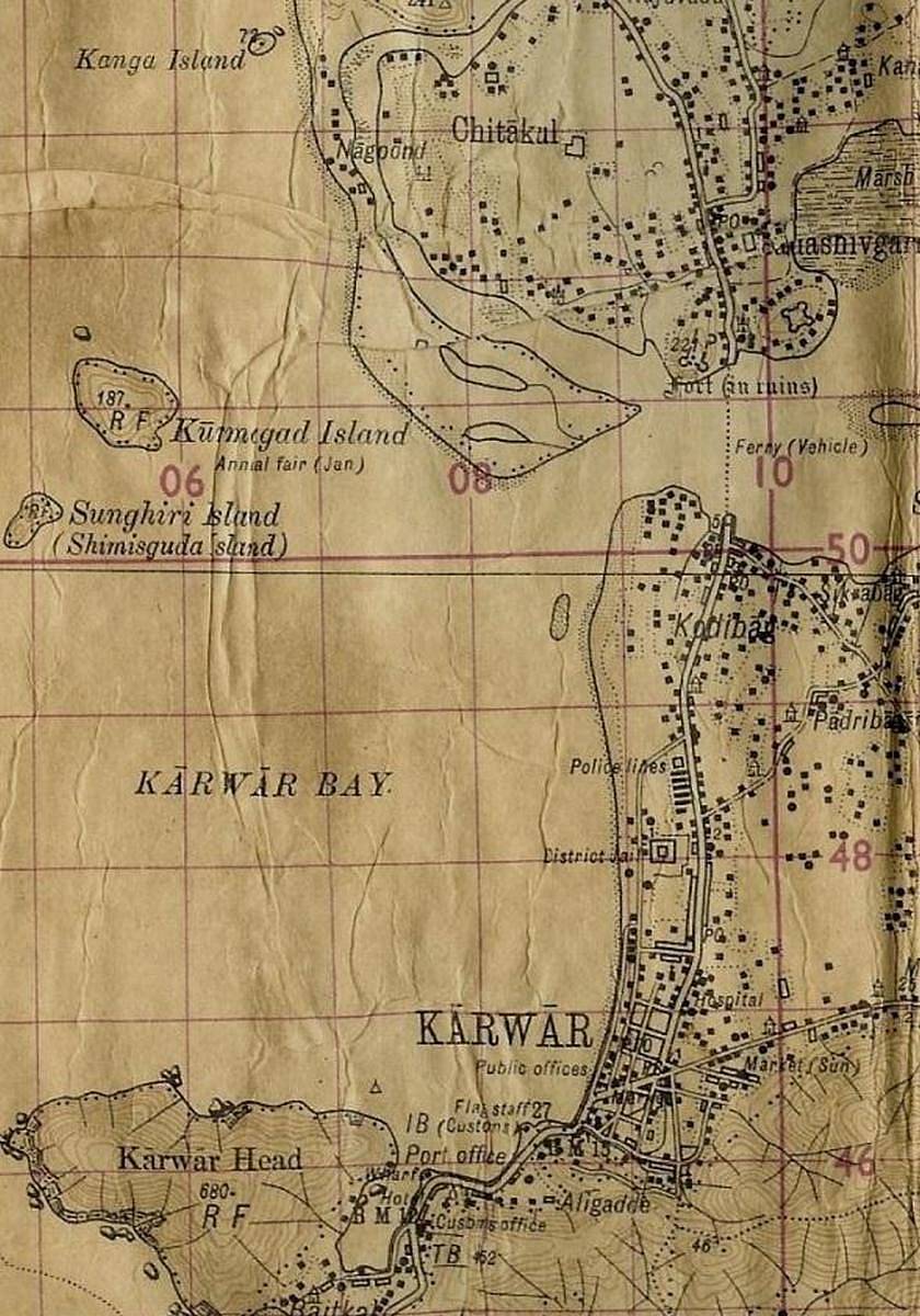 ಕಾರವಾರ ಕಡಲತೀರದ 1932ರ ನಕ್ಷೆ.