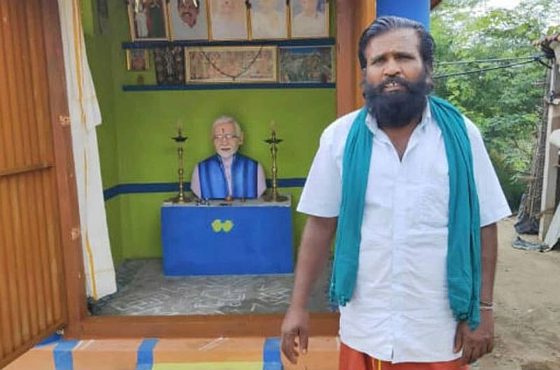ನರೇಂದ್ರ ಮೋದಿ ಗುಡಿಯ ಮುಂದೆ ರೈತ ಶಂಕರ್‌ 