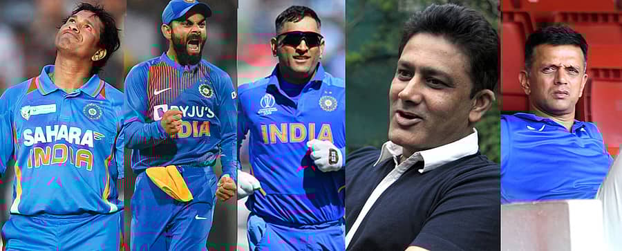 ಟೀಮ್ ಇಂಡಿಯಾದ ಆಟಗಾರರಾದ ಸಚಿನ್, ಕೊಹ್ಲಿ, ಧೋನಿ, ಕುಂಬ್ಳೆ, ದ್ರಾವಿಡ್