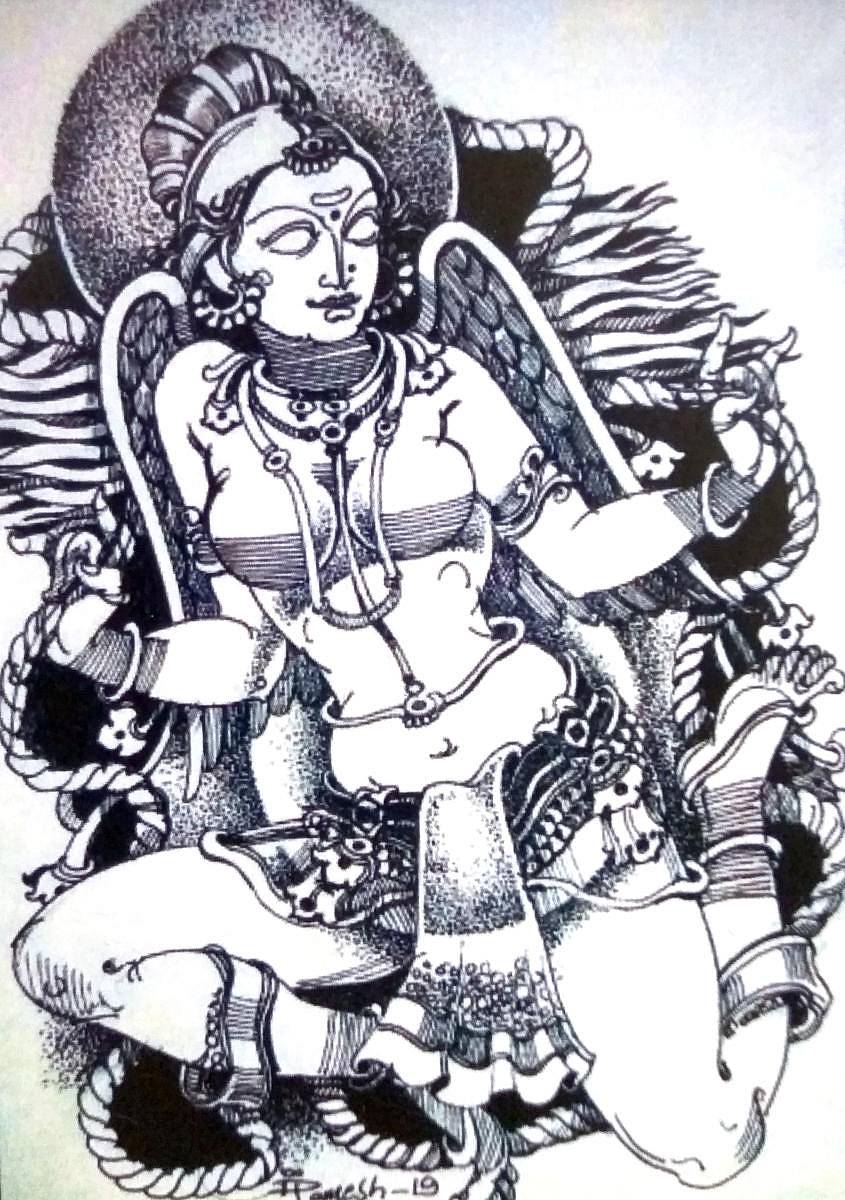 ಬಸವನಬಾಗೇವಾಡಿಯ ಕಲಾವಿದ ರಾಮಪ್ಪ ಸಾಸನೂರ್‌ ಅವರು ಬಿಡಿಸಿದ ರೇಖಾಚಿತ್ರ