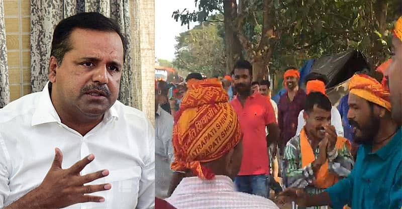 ಯು.ಟಿ.ಖಾದರ್‌ ಹಾಗೂ ಘೋಷಣೆ ಕೂಗುತ್ತಿರುವ ಯುವಕರು