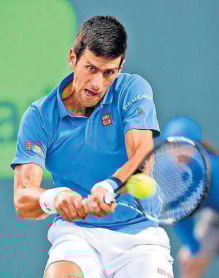 ಮಿಯಾಮಿ ಓಪನ್ ಟೆನಿಸ್ ಟೂರ್ನಿಯ ಸಿಂಗಲ್ಸ್ನಲ್ಲಿ ಫೈನಲ್ ಪ್ರವೇಶಿಸಿದ ಸರ್ಬಿಯಾದ ನೊವಾಕ್ ಜೊಕೊವಿಚ್ ಆಟದ ವೈಖರಿ –ಎಪಿ ಚಿತ್ರ