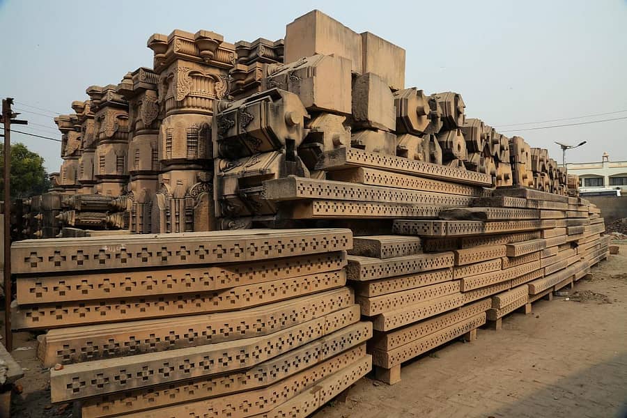 ಅಯೋಧ್ಯೆಯಲ್ಲಿ ಕೆತ್ತನೆ ಕಾರ್ಯ ಪೂರ್ಣಗೊಂಡಿರುವ ಶಿಲೆಗಳು (ಸಂಗ್ರಹ ಚಿತ್ರ)