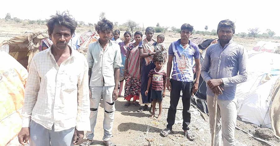 ಕಾಳಗಿ ತಾಲ್ಲೂಕಿನ ನಾವದಗಿ ಗ್ರಾಮದ ಹೊಲವೊಂದರಲ್ಲಿ ವಾಸಿಸಿರುವ ಮಹಾರಾಷ್ಟ್ರದ ಬಡ ಕುಟುಂಬಸ್ಥರು