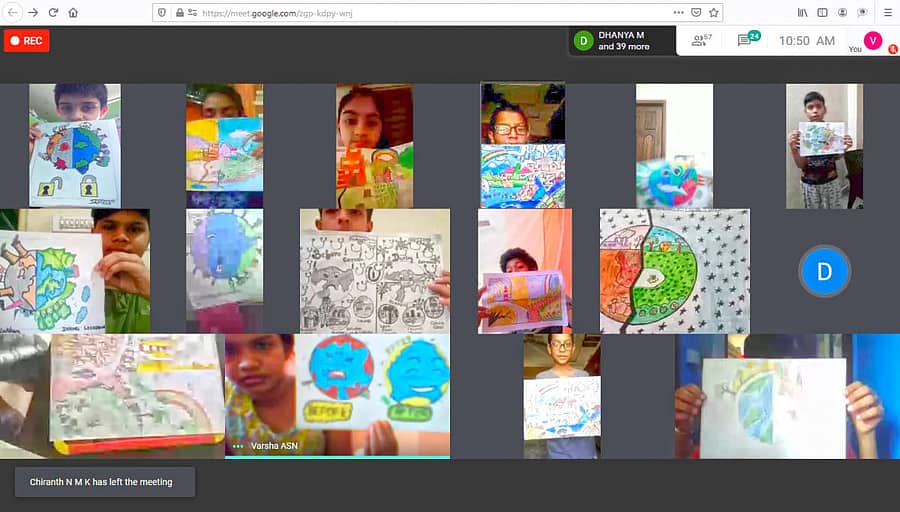 ಮಂಗಳೂರಿನ ಶಕ್ತಿ ವಸತಿ ಶಾಲೆಯಲ್ಲಿ ನಡೆದ ಆನ್ಲೈನ್ ಚಿತ್ರಕಲಾ ಪರೀಕ್ಷೆಯಲ್ಲಿ ಭಾಗವಹಿಸಿದ್ದ ಮಕ್ಕಳು.