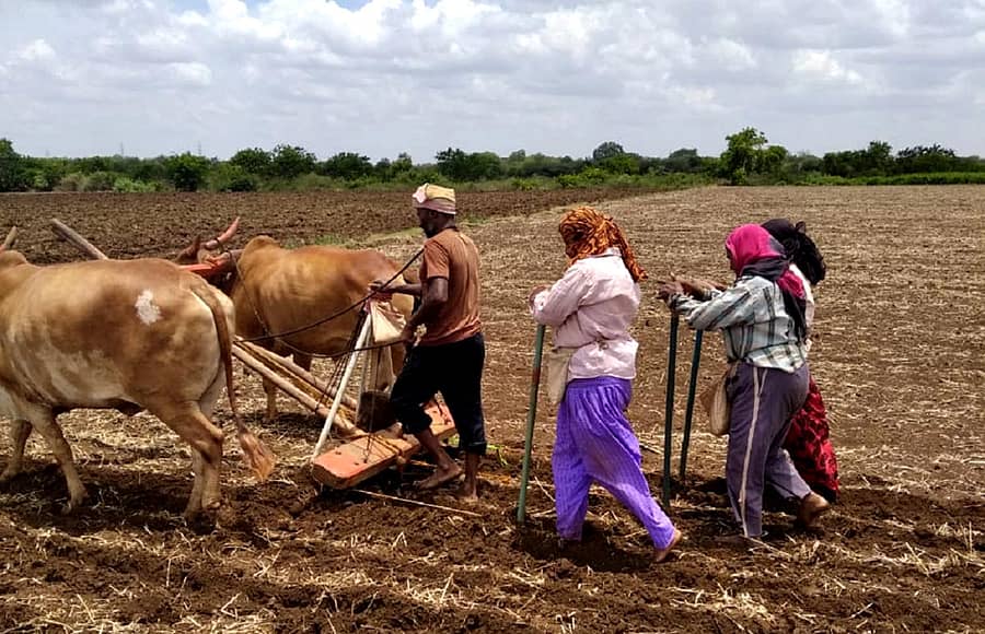 ಬಸವಕಲ್ಯಾಣ ತಾಲ್ಲೂಕಿನ ಮಲ್ಲಿಕಾರ್ಜುನ ವಾಡಿ ವ್ಯಾಪ್ತಿಯ ಹೊಲದಲ್ಲಿ ಬಿತ್ತನೆ ಕೈಗೊಂಡಿರುವುದು