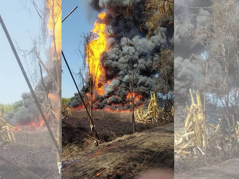 ಅಸ್ಸಾಂನ ಟಿನ್ಸುಕಿಯಾ ಜಿಲ್ಲೆಯ ಬಾಗ್ಜನ್ ತೈಲ ಕ್ಷೇತ್ರದ ಅನಿಲ ಬಾವಿಯಲ್ಲಿ ಉಂಟಾಗಿರುವ ಬೆಂಕಿ