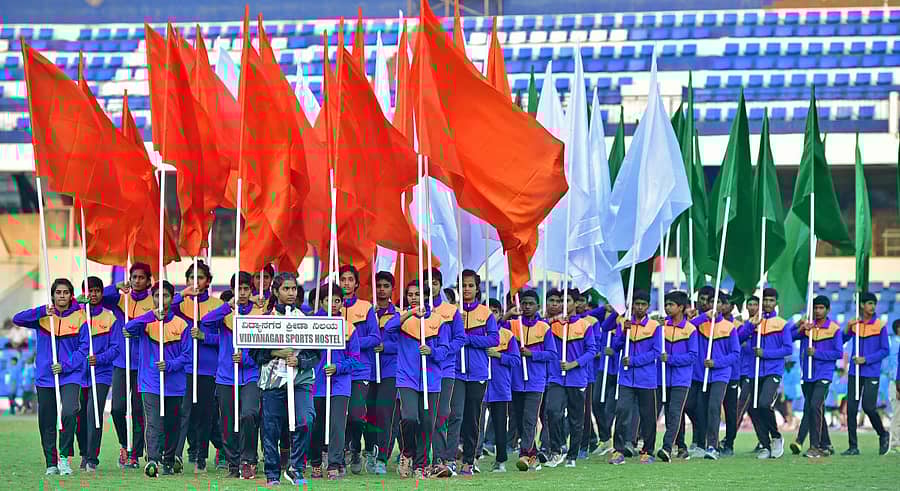 ಬೆಂಗಳೂರಿನಲ್ಲಿ ಈಚೆಗೆ ನಡೆದಿದ್ದ ಮಿನಿ ಒಲಿಂಪಿಕ್ಸ್ನಲ್ಲಿ ಭಾಗವಹಿಸಿದ್ದ ವಿದ್ಯಾನಗರ ಕ್ರೀಡಾ ನಿಲಯದ ತಂಡ –ಪ್ರಜಾವಾಣಿ ಸಂಗ್ರಹ ಚಿತ್ರ