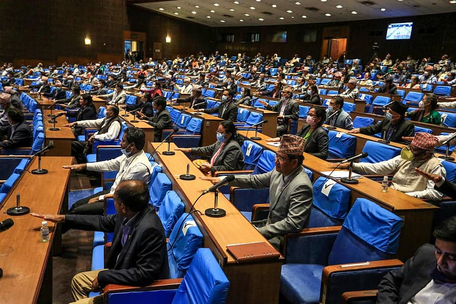 ಪರಿಷ್ಕೃತ ಭೂಪತ ರಚಿಸುವ ಸಂವಿಧಾನ ತಿದ್ದುಪಡಿ ಮಸೂದೆ ಕುರಿತು ನೇಪಾಳದ ಸಂಸತ್ನಲ್ಲಿ ಚರ್ಚೆ (ಎಎಫ್ಪಿ ಚಿತ್ರ)