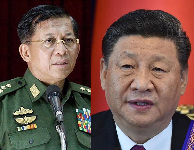 ಮಯನ್ಮಾರ್ ಮಿನ್ ಆಂಗ್ ಹೇಲಿಂಗ್ ಹಾಗೂ ಚೀನಾ ಅಧ್ಯಕ್ಷ ಕ್ಸಿ ಜಿನ್ ಪಿಂಗ್