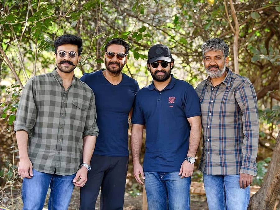 ರಾಮ್ಚರಣ್, ಅಜಯ್ ದೇವಗನ್, ಜೂನಿಯರ್ ಎನ್ಟಿಆರ್ ಮತ್ತು ಎಸ್.ಎಸ್. ರಾಜಮೌಳಿ