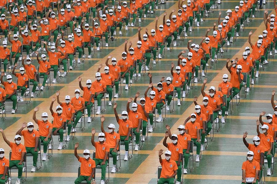 ಕಾರ್ಯಕ್ರಮದಲ್ಲಿ ಭಾಗವಹಿಸಿದ್ದ ಎನ್ಸಿಸಿ ಕೆಡೆಟ್ಗಳು –ಎಎಫ್ಪಿ ಚಿತ್ರ