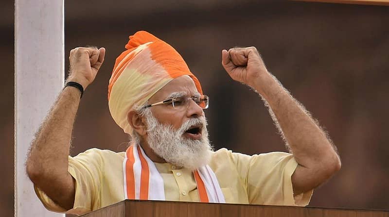 ಸ್ವಾತಂತ್ರ್ಯೋತ್ಸವದ ಸಂದರ್ಭದಲ್ಲಿ ದೆಹಲಿಯ ಕೆಂಪುಕೋಟೆಯಲ್ಲಿ ಪ್ರಧಾನಿ ನರೇಂದ್ರ ಮೋದಿ ದೇಶದ ಜನತೆಯನ್ನು ಉದ್ದೇಶಿಸಿ ಮಾತನಾಡಿದರು