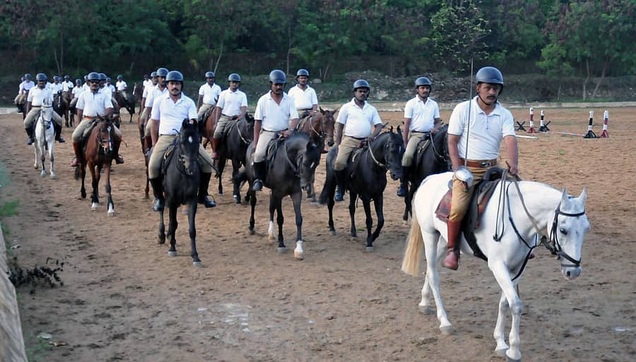 ಕೆಎಆರ್ಪಿ ಮೌಂಟೆಡ್ ಕಂಪನಿಯ (ಅಶ್ವಾರೋಹಿ ದಳ) ತಾಲೀಮು (ಸಂಗ್ರಹ ಚಿತ್ರ)