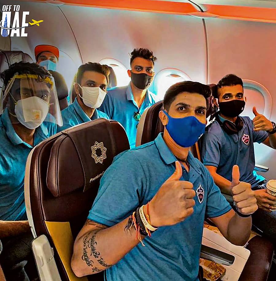 ಡೆಲ್ಲಿ ಕ್ಯಾಪಿಟಲ್ಸ್ ತಂಡದ ಆಟಗಾರರು–ಪಿಟಿಐ ಚಿತ್ರ