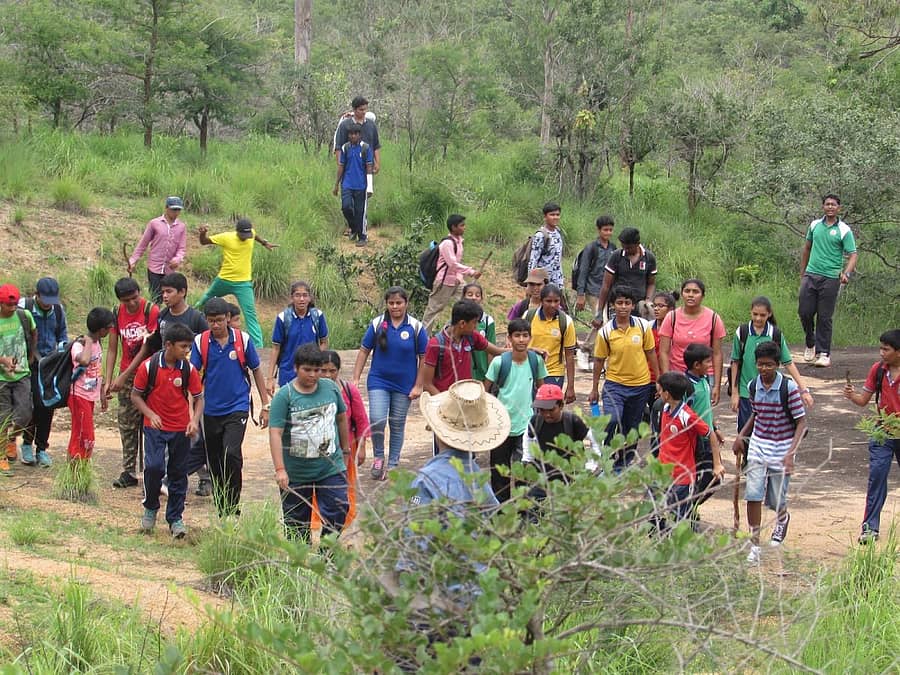 ಚಿತ್ರದುರ್ಗ ಸಮೀಪದ ಜೋಗಿಮಟ್ಟಿಯಲ್ಲಿ ಚಾರಣ ನಡೆಸಿದ ಮಕ್ಕಳು– ಸಂಗ್ರಹ ಚಿತ್ರ