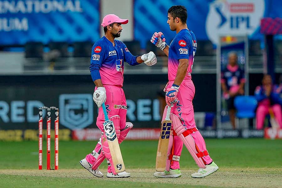 ರಾಹುಲ್ ತೆವಾಟಿಯಾ ಮತ್ತು ರಿಯಾನ್ ಪರಾಗ್ –ಪಿಟಿಐ ಚಿತ್ರ