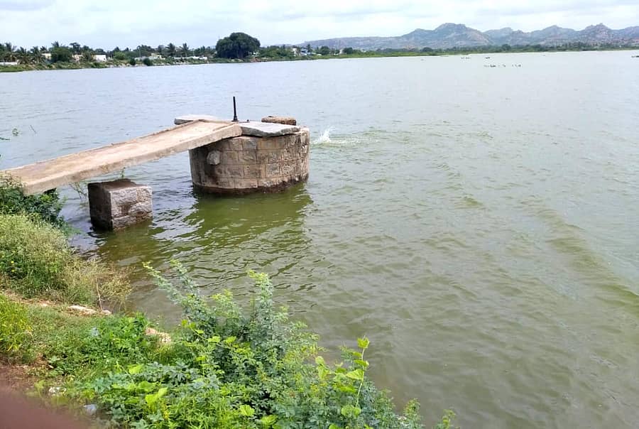 ಮೊಳಕಾಲ್ಮುರು ತಾಲ್ಲೂಕಿನ ನಾಗಸಮುದ್ರ ಕೆರೆ ತುಂಬಿರುವುದು