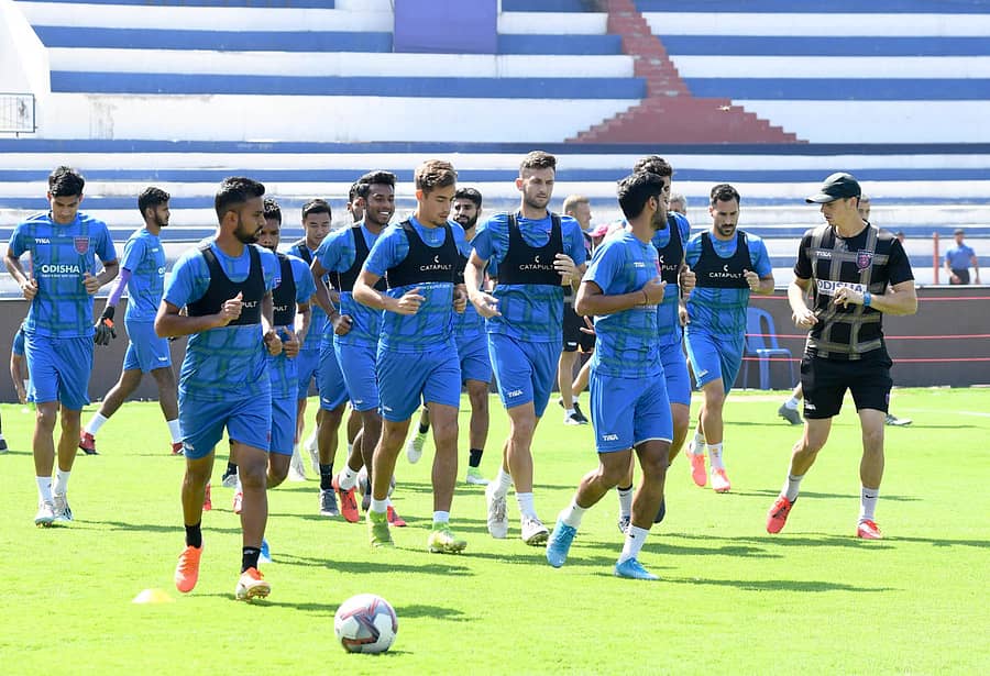 ಒಡಿಶಾ ಎಫ್ಸಿ ಆಟಗಾರರ ಅಭ್ಯಾಸ –ಸಂಗ್ರಹ ಚಿತ್ರ