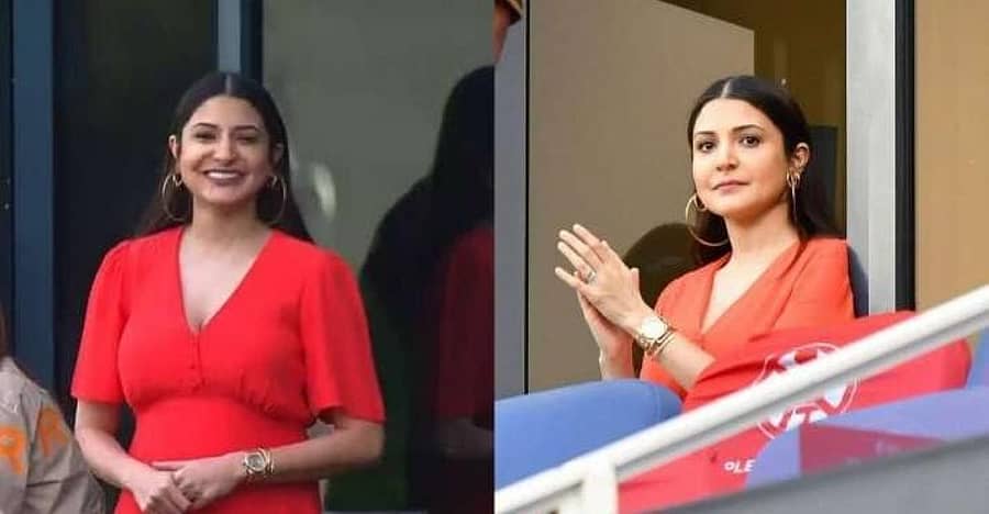 ಐಪಿಎಲ್ ಕ್ರೀಡಾಂಗಣದಲ್ಲಿ ಕೆಂಪು ಉಡುಗೆಯಲ್ಲಿ ಕಾಣಿಸಿಕೊಂಡ ಅನುಷ್ಕಾ ಶರ್ಮಾ(ಫೇಸ್ಬುಕ್ ಚಿತ್ರ)