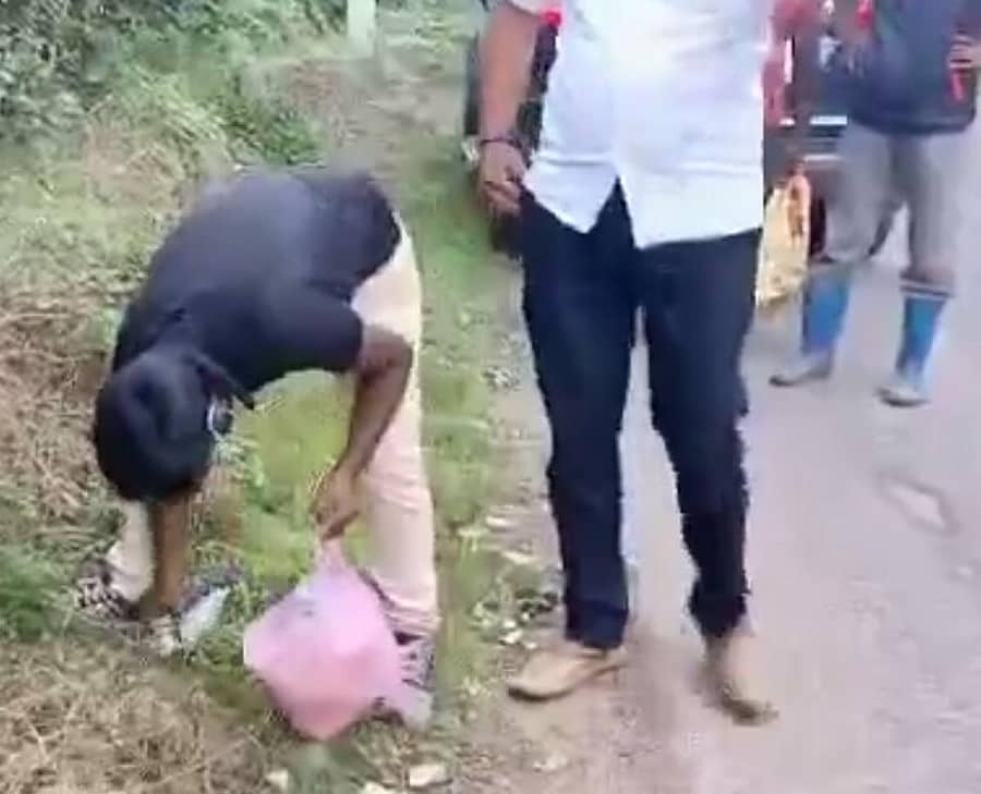 ಕಸ ಎಸೆದ ವ್ಯಕ್ತಿಯಿಂದಲೇ ಕಸ ತೆಗೆಸಲಾಯಿತು