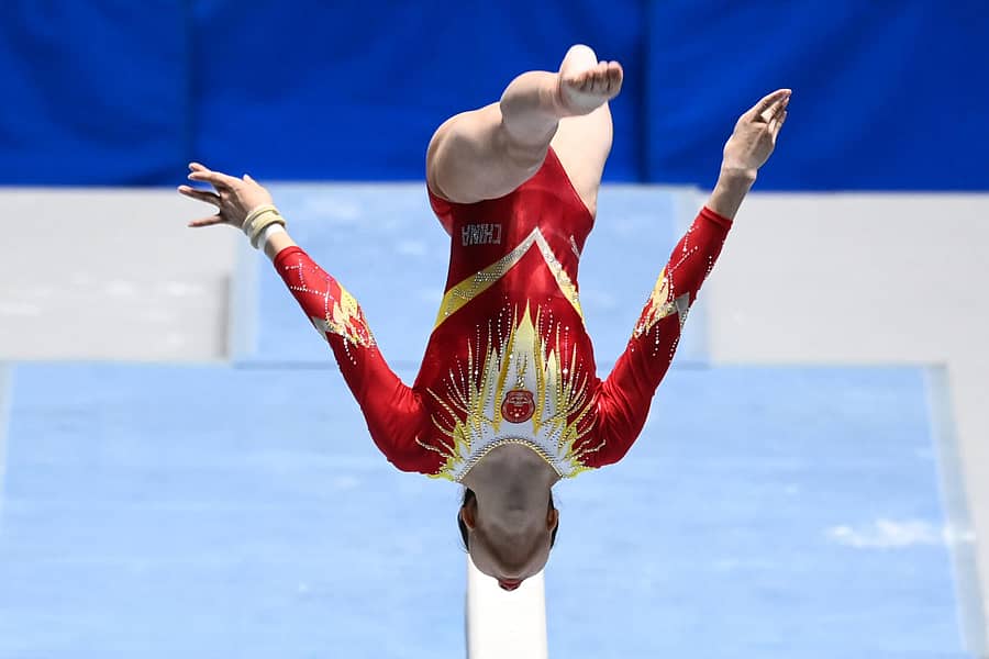 ಬ್ಯಾಲನ್ಸ್ ಬೀಮ್ ವಿಭಾಗದಲ್ಲಿ ಸ್ಪರ್ಧಿಸಿದ್ದ ಚೀನಾದ ಝೊ ರುಯಾ–ಎಎಫ್ಪಿ ಚಿತ್ರ