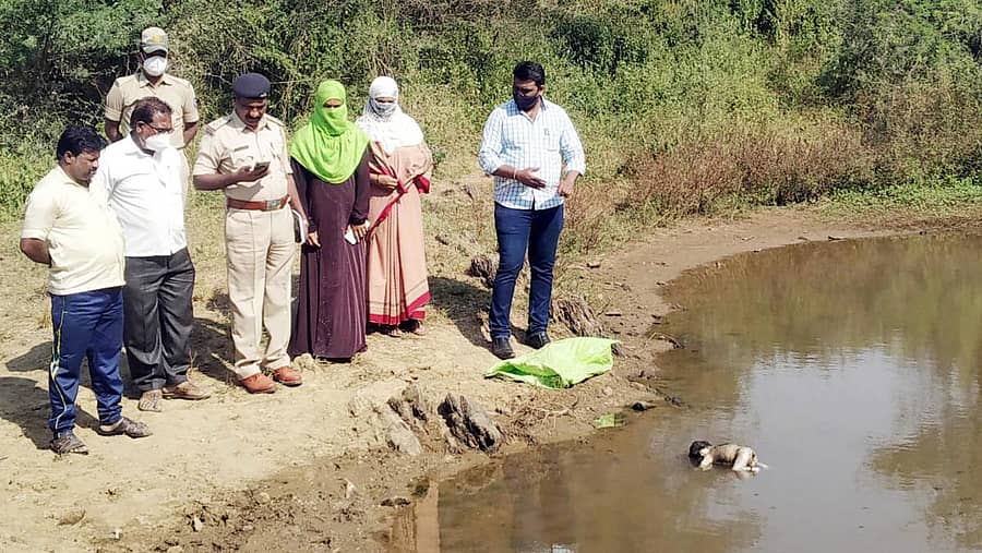 ಸವಣೂರ ತಾಲ್ಲೂಕಿನ ಇಸ್ಲಾಂಪೂರ ಗ್ರಾಮದ ಹತ್ತಿರದ ಸಣ್ಣಕೆರೆಯಲ್ಲಿ(ಹೊಂಡ) ಮಂಗಳವಾರ ನವಜಾತ ಹೆಣ್ಣು ಶಿಶುವಿನ ಮೃತದೇಹ ಪತ್ತೆಯಾದ ಸ್ಥಳಕ್ಕೆ ಸಿಡಿಪಿಒ ಅಣ್ಣಪ್ಪ ಹೆಗಡೆ, ಪಿಎಸ್ಐ ಹನುಮಂತಪ್ಪ ಶಿವಣ್ಣವರ, ಪುರಸಭೆ, ಆರೋಗ್ಯ ಇಲಾಖೆ, ಮಹಿಳಾ ಮತ್ತು ಮಕ್ಕಳ ಅಭಿವೃದ್ಧಿ ಇಲಾಖೆಯ ಸಿಬ್ಬಂದಿ ಭೆಟ್ಟಿ ನೀಡಿ ಪರಿಶೀಲನೆ ಕೈಗೊಂಡರು.