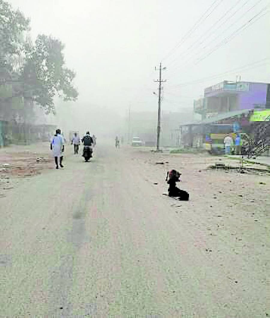 ಚೇಳೂರು ಗ್ರಾಮಾಂತರ ಪ್ರದೇಶದಲ್ಲಿ ಆವರಿಸಿರುವ ಮಂಜು
