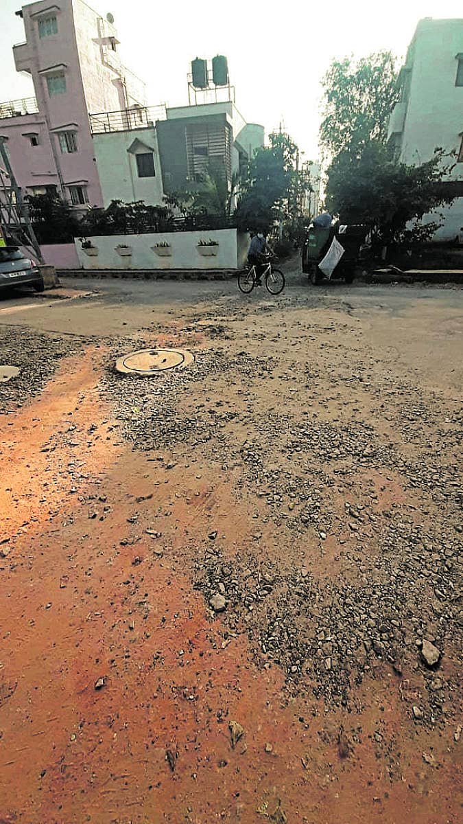 ಗೊಟ್ಟಿಗೆರೆ ವಾರ್ಡ್ನ ಸೌತ್ ಅವೆನ್ಯೂ ಲೇಔಟ್ನಲ್ಲಿ ರಸ್ತೆಯ ಸ್ಥಿತಿ