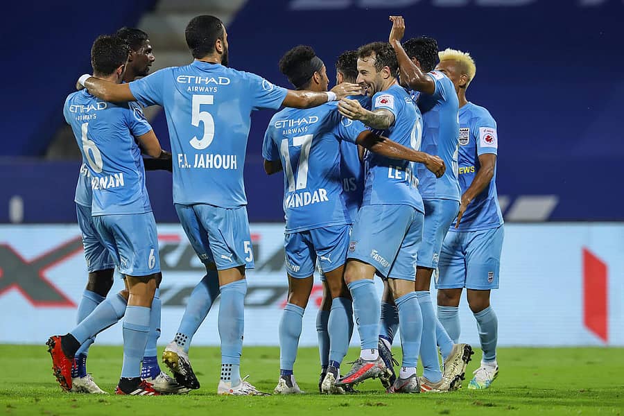 ಮುಂಬೈ ಸಿಟಿ ಎಫ್ಸಿ ಆಟಗಾರರು–ಪಿಟಿಐ ಚಿತ್ರ