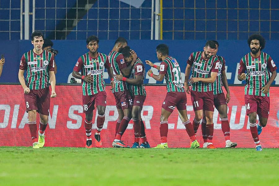 ಎಟಿಕೆ ಮೋಹನ್ ಬಾಗನ್ ತಂಡದ ಆಟಗಾರರು ಗೆಲುವಿನ ನಿರೀಕ್ಷೆಯಲ್ಲಿದ್ದಾರೆ–ಪಿಟಿಐ ಚಿತ್ರ