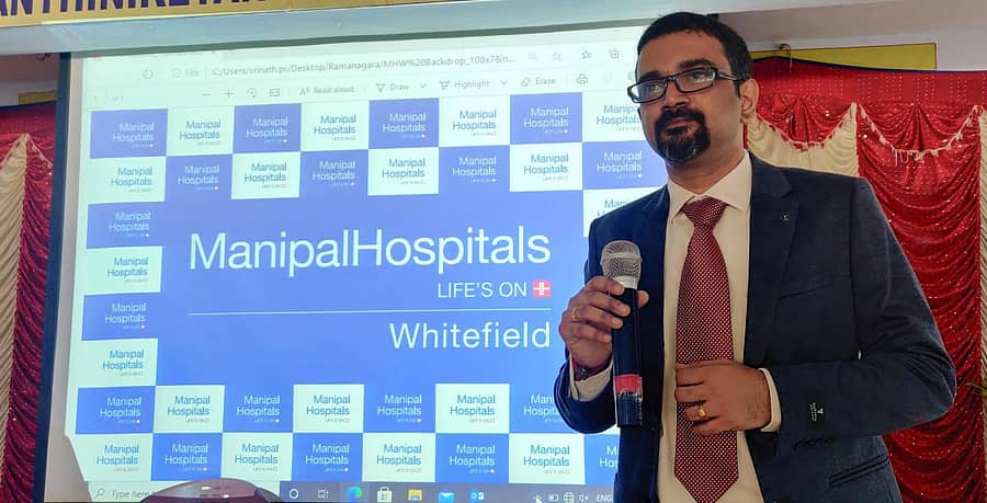 ಶನಿವಾರ ಮಾಧ್ಯಮ ಸಂವಾದದಲ್ಲಿ ಮಣಿಪಾಲ್ ಆಸ್ಪತ್ರೆಯ ಹೃದಯ ತಜ್ಞ ಡಾ. ಸಂದೇಶ್ ಪ್ರಭು ಮಾತನಾಡಿದರು