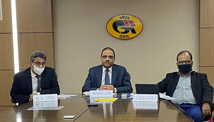 ಗೇಲ್ ಇಂಡಿಯಾ ಕಂಪನಿಯ ನಿರ್ದೇಶಕ ಎಂ.ವಿ. ಐಯ್ಯರ್, ಅಧ್ಯಕ್ಷ ಮನೋಜ್ ಜೈನ್ ಹಾಗೂ ಮಾರುಕಟ್ಟೆ ವಿಭಾಗದ ನಿರ್ದೇಶಕ ಇ.ಎಸ್. ರಂಗನಾಥನ್ ಅವರು ವರ್ಚುವಲ್ ಸುದ್ದಿಗೋಷ್ಠಿ ನಡೆಸಿದರು