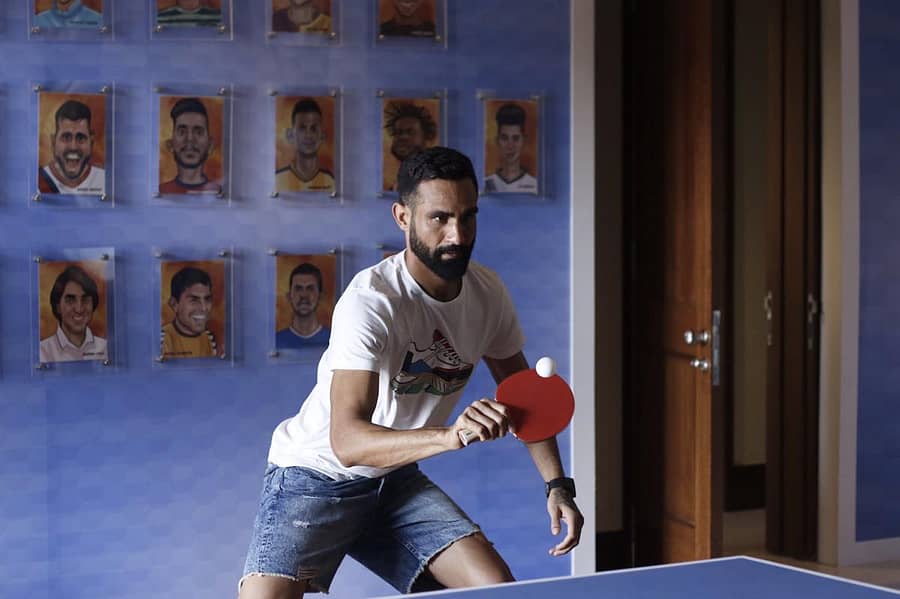 ಟೇಬಲ್ ಟೆನಿಸ್ ಆಟದಲ್ಲಿ ನಿರತ ಅಮರಿಂದರ್ ಸಿಂಗ್ –ಟ್ವಿಟರ್ ಚಿತ್ರ