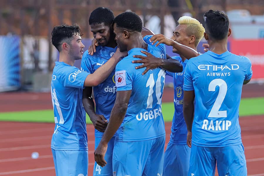 ಮುಂಬೈ ಸಿಟಿ ಎಫ್ಸಿ ಆಟಗಾರರು–ಪಿಟಿಐ ಚಿತ್ರ