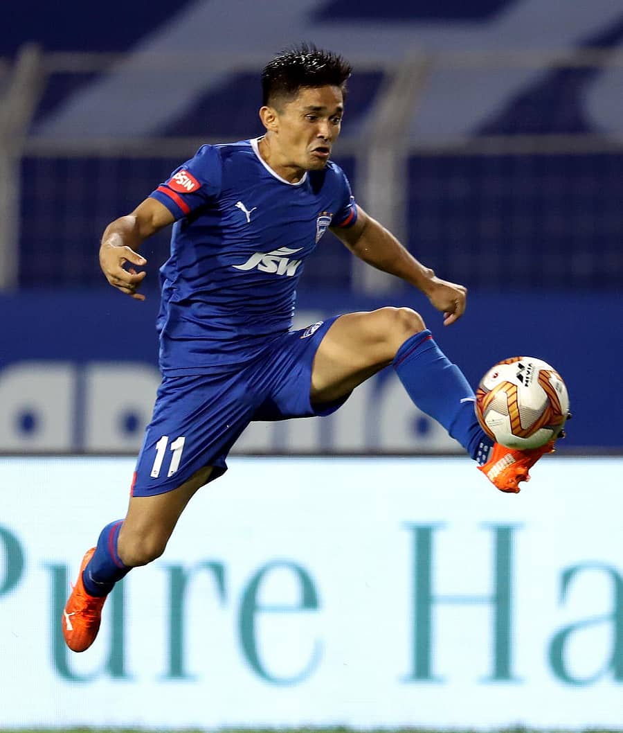 ಬೆಂಗಳೂರು ಎಫ್ಸಿ ತಂಡದ ನಾಯಕ ಸುನಿಲ್ ಚೆಟ್ರಿ–ಪಿಟಿಐ ಚಿತ್ರ