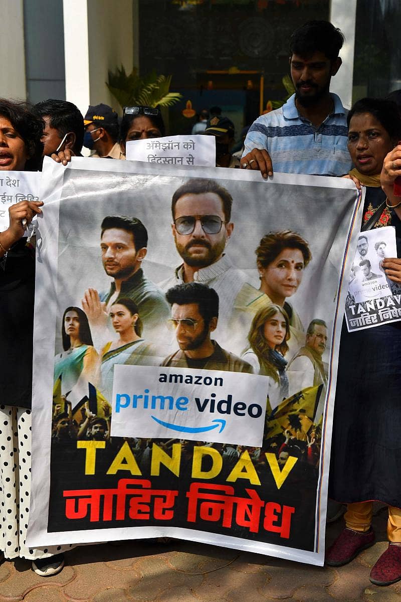 ‘ತಾಂಡವ್’ ಚಿತ್ರದ ವಿರುದ್ಧ ಮುಂಬೈನಲ್ಲಿ ಇತ್ತೀಚೆಗೆ ಪ್ರತಿಭಟನೆ ನಡೆಸಿದ್ದ ಬಿಜೆಪಿ ಕಾರ್ಯಕರ್ತರು ಎಎಫ್ಪಿ ಚಿತ್ರ