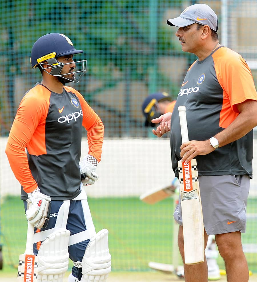 ಕರುಣ್ ನಾಯರ್ಗೆ ರವಿಶಾಸ್ತ್ರಿ ಪಾಠ