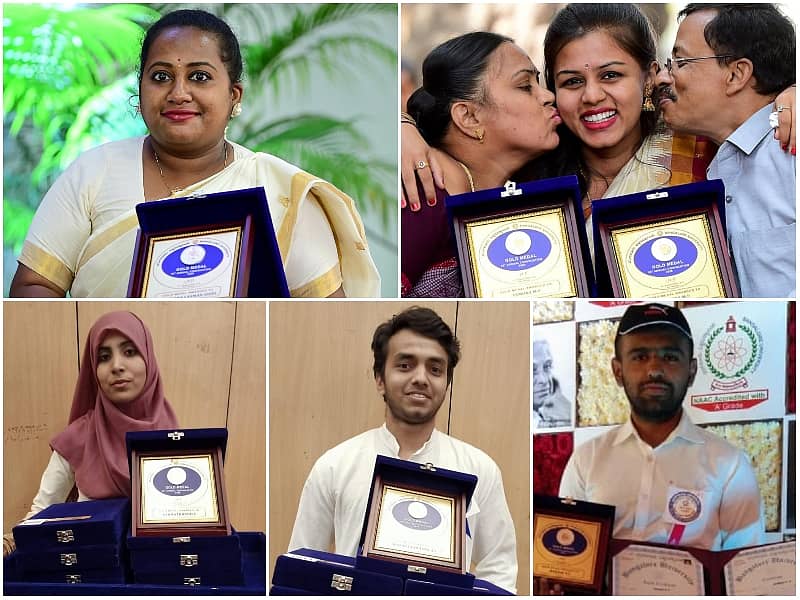 ಚಿನ್ನದ ಪದಕ ಪಡೆದ ವಿದ್ಯಾರ್ಥಿಗಳ ಸಂಭ್ರಮ 