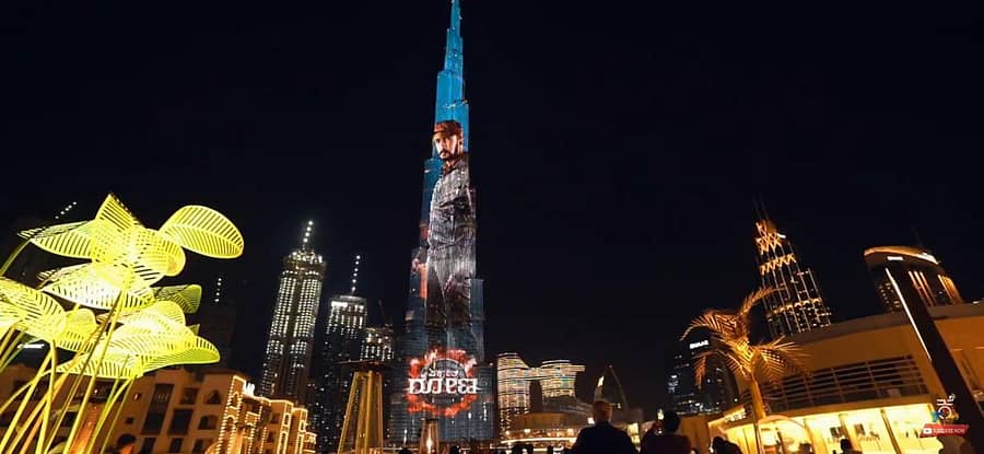 ಬುರ್ಜ್ ಖಲೀಫಾ ಮೇಲೆ ಸುದೀಪ್ ಕಟೌಟ್ (ಟ್ವಿಟರ್ ಚಿತ್ರ)