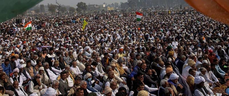 ದೆಹಲಿಯಲ್ಲಿ ಪ್ರತಿಭಟನೆ ನಡೆಸುತ್ತಿರುವ ರೈತರು