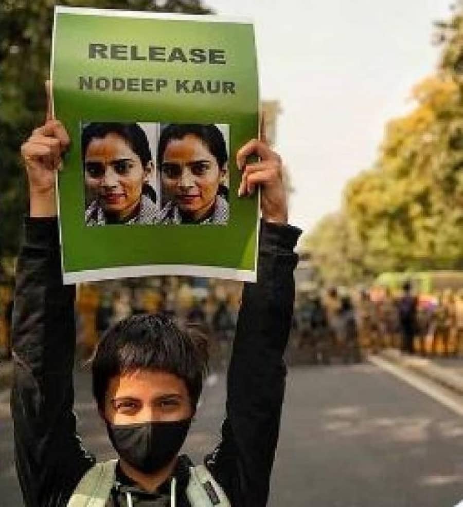 ನೌದೀಪ್ ಕೌರ್ ಬಿಡುಗಡೆ ಆಗ್ರಹಿಸಿ ನಡೆದ ಪ್ರತಿಭಟನೆ (ಸಂಗ್ರಹ ಚಿತ್ರ)