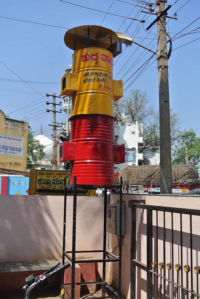 ಹುಬ್ಬಳ್ಳಿಯ ಹಳೇಹುಬ್ಬಳ್ಳಿ ಪೊಲೀಸ್ ಠಾಣೆಯ ಆವರಣದಲ್ಲಿ ಅಳವಡಿಸಲಾಗಿರುವ ಶುದ್ಧ ವಾಯು ಯಂತ್ರ